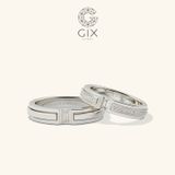  Nhẫn cưới vàng 14k đính kim cương khắc hoa văn Gix - GCR25050067 