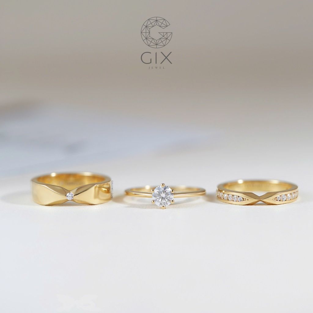Nhẫn cặp bạc vô cực Ribbon đính đá Gix Jewel - GCR25050104