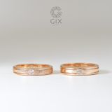  Nhẫn Cưới Đẹp Vàng 610 Gix Jewel Đính Kim Cương Cao Cấp - GCR25050029 