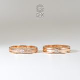  Nhẫn cưới đẹp vàng hồng 18k Gix Jewel đính kim cương cao cấp 