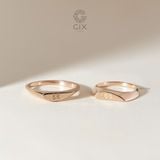  Nhẫn đôi signet ring độc đáo khắc chữ Gix - GCR25050083 