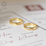  Nhẫn cưới vàng tây 18k đẹp thiết kế vô cực đính kim cương nhân tạo Gix Jewel 