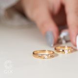  Nhẫn cưới đẹp vàng 610 đính kim cương Gixjewel - GCR25050052 