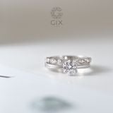  Nhẫn đính hôn kim cương đẹp vàng trắng 18k đính kim cương Moissanite Gix Jewel 