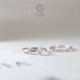  Nhẫn đính hôn kim cương đẹp vàng trắng 18k đính kim cương Moissanite Gix Jewel 
