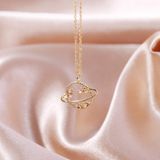  Dây chuyền vàng trắng nữ đẹp 18k sợi mảnh thiết kế hình vũ trụ bling kiểu mới Gix Jewel 