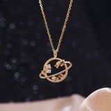  Dây chuyền vàng trắng nữ đẹp 18k sợi mảnh thiết kế hình vũ trụ bling kiểu mới Gix Jewel 