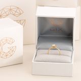  Nhẫn đính hôn kim cương vàng 18k nữ đẹp đơn giản đá Moissanite Gix Jewel 