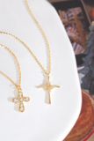  Dây chuyền mặt thánh giá nam nữ bạc mạ vàng 18k đính kim cương nhân tạo Gix 