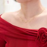  Vòng cổ vàng tây nam nữ mặt chữ theo tên đeo cổ đính đá cao cấp Gixjewelry 