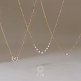  Dây chuyền vàng trắng 18k bạc ý 925 đính đá hạt tròn xinh xắn Gixjewel 