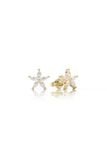  Khuyên tai bạc nữ vàng tây 18k hình ngôi sao đính đá lấp lánh đeo cá tính Gix 