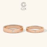  Nhẫn cưới vàng 610 đính kim cương đơn giản Gix - GCR25050068 