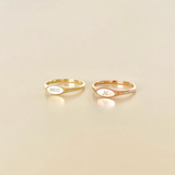  Nhẫn signet ring nữ bạc ta Gix Jewel mạ vàng đẹp khắc chữ 