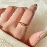  Nhẫn signet ring nữ bạc ta Gix Jewel mạ vàng đẹp khắc chữ 