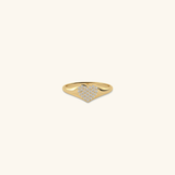  Nhẫn signet ring nữ bạc s925 đính kim cương nhân tạo hình trái tim Gix Jewel 