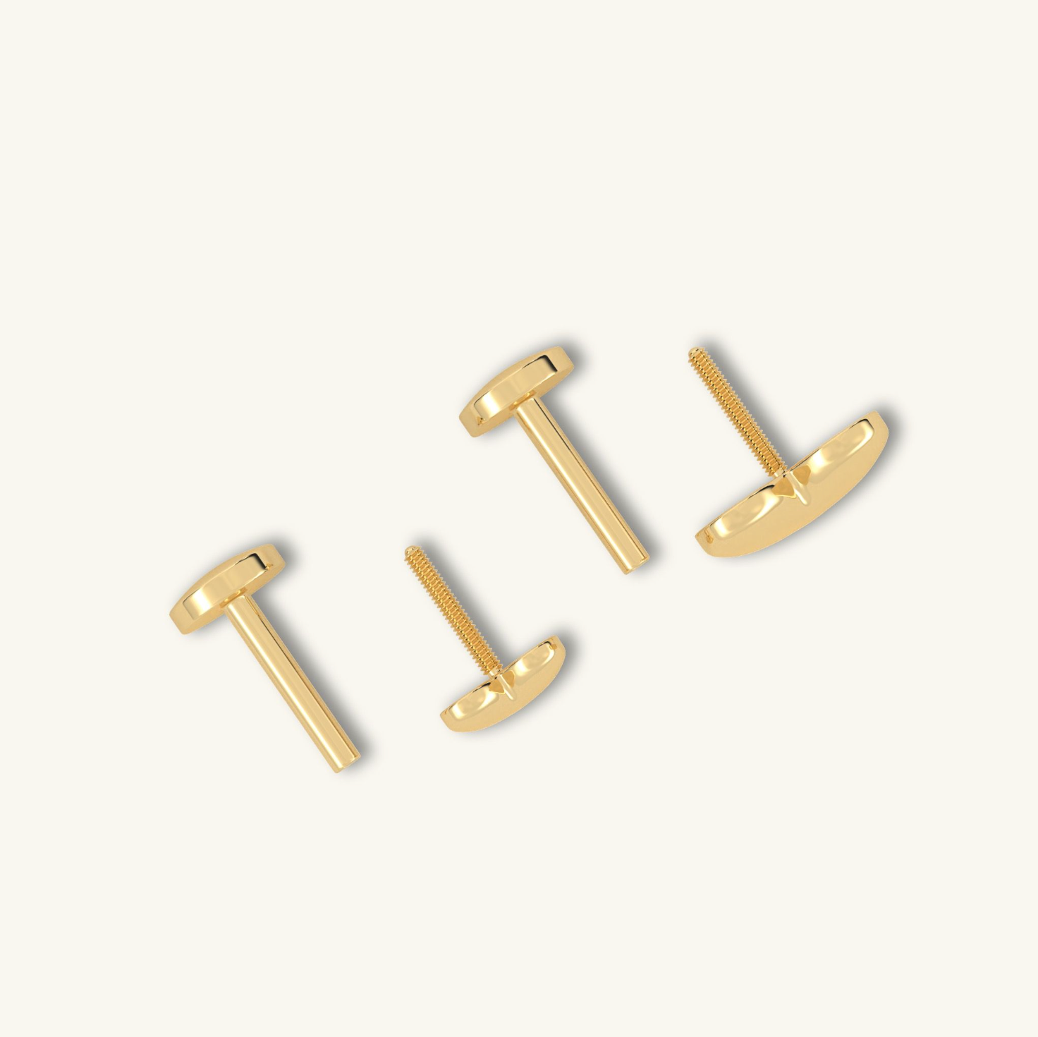  Khuyên tai bạc nữ vàng 18k hình trái tim 7mm cá tính ôm sát tai Gix Jewel 