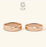  Nhẫn cặp trái tim bạc mạ vàng 18k đính đá cao cấp - GCR25050087 