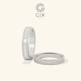  Nhẫn cưới vàng 610 đính kim cương tấm Gix Jewel - GCR25050097 
