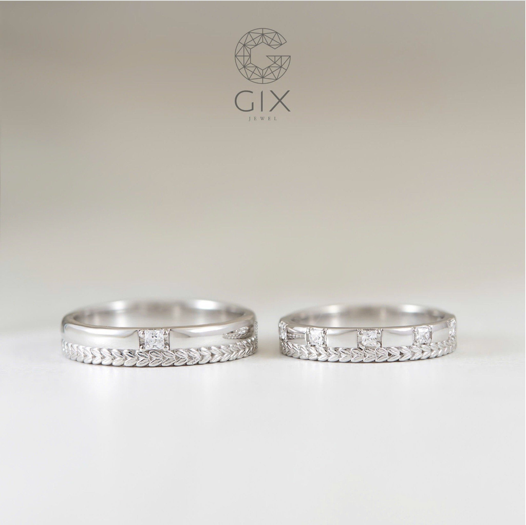 Nhẫn cưới kiểu mới 14k hình vương miện đính đá Gix Jewel - GCR25050117
