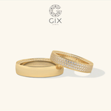  Nhẫn đôi đính đá bản vuông đẹp Gix Jewelry - GCR25050102 
