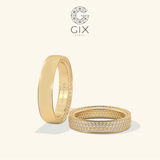  Nhẫn đôi đính đá bản vuông đẹp Gix Jewelry - GCR25050102 