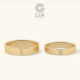  Nhẫn cưới vàng 18k in dấu vân tay đính kim cương Gix - GCR25050009 