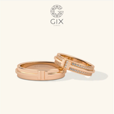  Nhẫn cưới luxury vàng 10k đẹp đính full hột xoàn tấm Gix Jewel - GCR25050105 