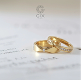  Nhẫn cưới vô cực Ribbon vàng 14k đính đá đẹp Gix Jewel - GCR25050104 