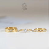  Nhẫn cưới vàng 18k vô cực Ribbon đính kim cương tấm Gix Jewel - GCR25050104 