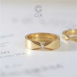  Nhẫn cưới vàng 18k vô cực Ribbon đính kim cương tấm Gix Jewel - GCR25050104 