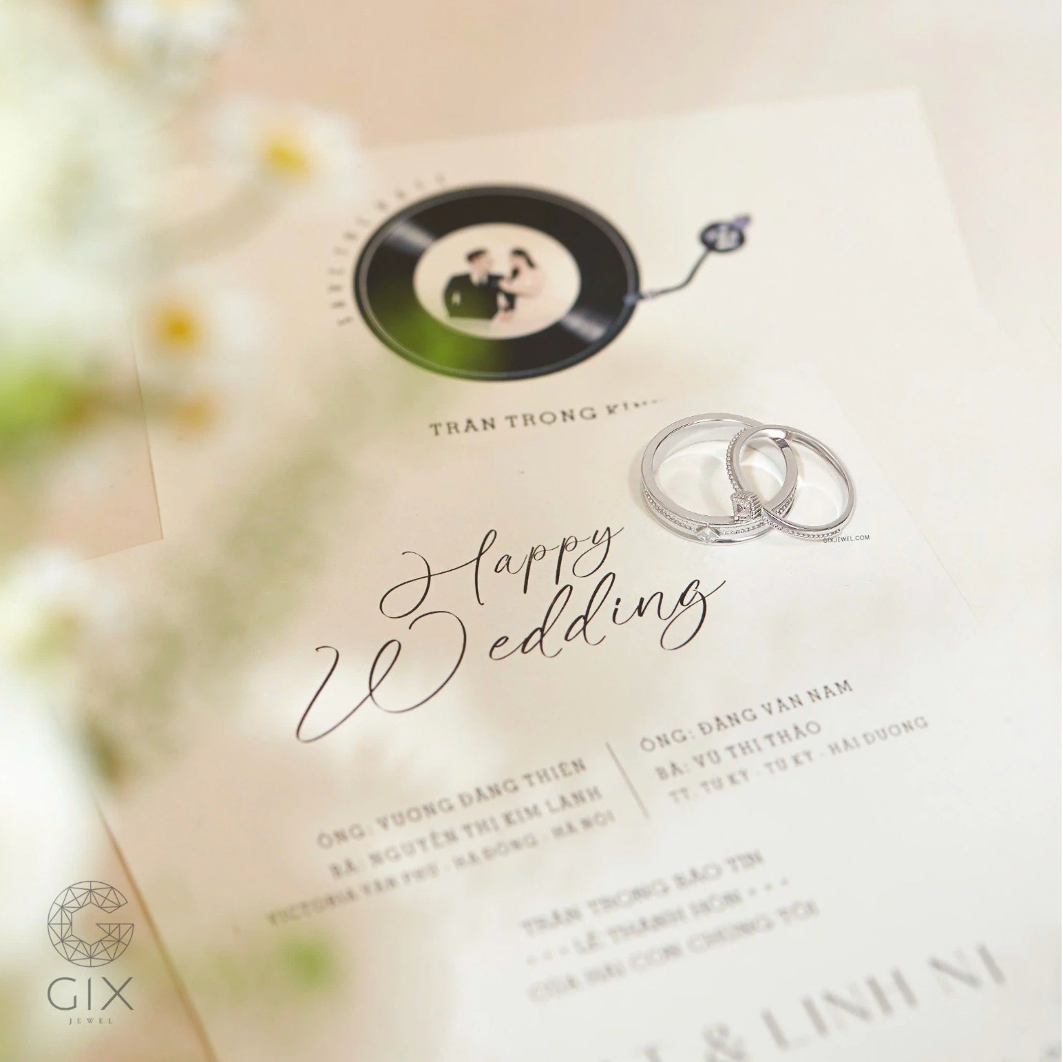  Nhẫn Cưới Vàng 10K Đẹp Đính Kim Cương Gix Jewel - GCR25050113 