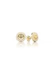  Bông tai nữ đẹp vàng 610 bạc 925 hình mặt cười đính kim cương tấm Gix Jewel 