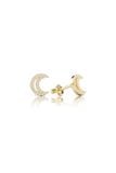  Khuyên tai vàng nữ bạc đẹp Gix Jewel mạ vàng trắng đính đá Moissanite mặt trăng 