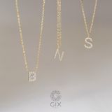 Vòng cổ nam nữ mặt chữ vàng 18k khắc tên theo yêu cầu Gix Jewel 