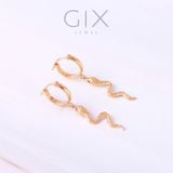  Bông tai vàng nữ 18k bạc cao cấp khoen tròn tòn ten đẹp hình con rắn Gixjewelry 