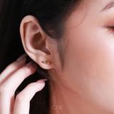  Khuyên tai vàng tây 10k bạc nữ đẹp đính đá tròn nhiều màu cá tính Gix Jewel 