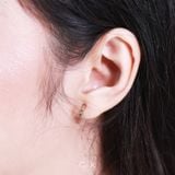  Khuyên tai hạt tròn lấp lánh vàng tây bạc ý 925 cho nữ mặt tròn đi tiệc sang trọng Gix 