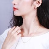  Khuyên tai hạt tròn lấp lánh vàng tây bạc ý 925 cho nữ mặt tròn đi tiệc sang trọng Gix 