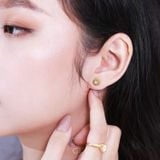  Hoa tai đẹp vàng 18k bạc cho nữ hình hoa cúc tana cao cấp Gix Jewelry 