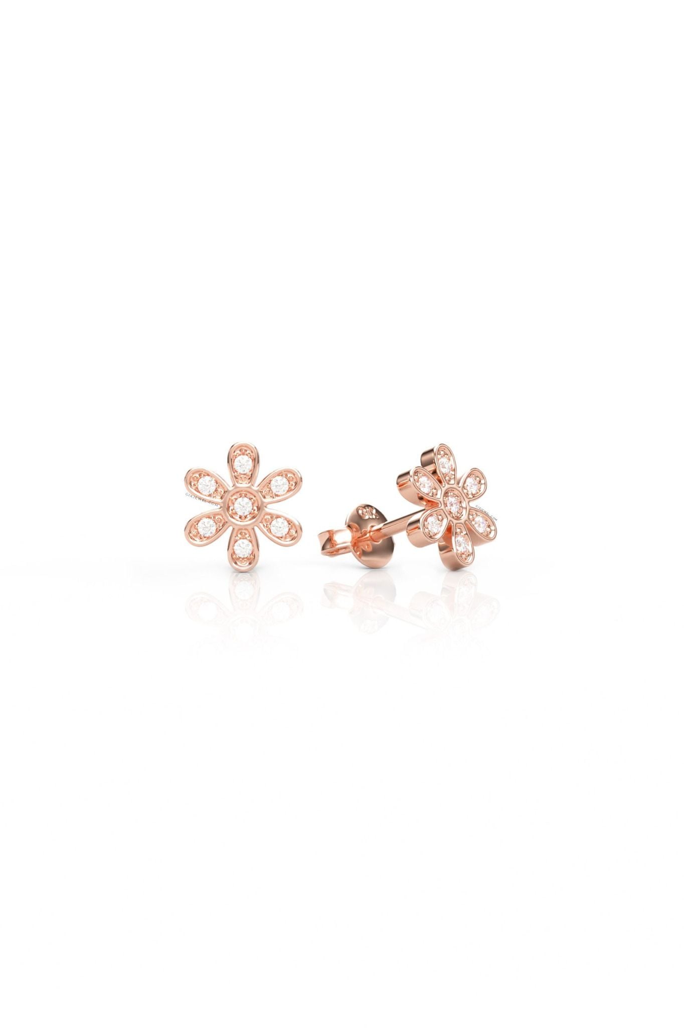  Khuyên tai nữ vàng tây bạc đẹp hình hoa mai đính đá lấp lánh Gix Jewel 