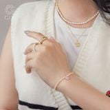  Nhẫn vàng 18k & bạc nữ kiểu đẹp bản to Croissant đeo sang trọng Gixjewelry 