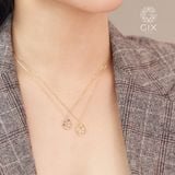  Vòng cổ bạc nữ mạ vàng 18k sợi nhuyễn hình cung hoàng đạo đính kim cương nhân tạo Gix 