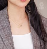  Vòng cổ bạc nữ mạ vàng 18k sợi nhuyễn hình cung hoàng đạo đính kim cương nhân tạo Gix 