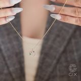  Vòng cổ bạc nữ mạ vàng 18k sợi nhuyễn hình cung hoàng đạo đính kim cương nhân tạo Gix 