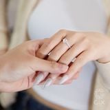  Nhẫn vàng cầu hôn Halo kim cương Moissanite - Celestial Heart | Gix Jewel 