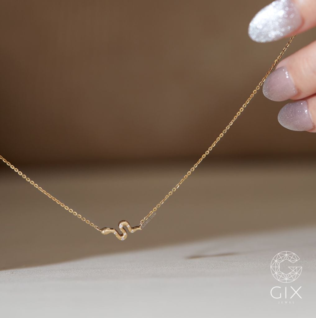  Vòng cổ nữ bạc vàng tây đẹp hình rắn đính đá đeo choker cao cấp Gixjewel 