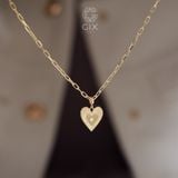  Dây chuyền vàng tây bạc ý nữ mắc xích vuông hình trái tim đính kim cương đẹp Gix Jewel 