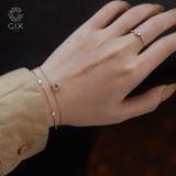  Lắc tay bạc vàng 18k dưới 3 triệu sợi chữ cong hình trái tim đính kim cương đẹp Gix 