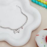  Lắc tay bạc cho bé đính đá hình chiếc nơ Gix Jewel 